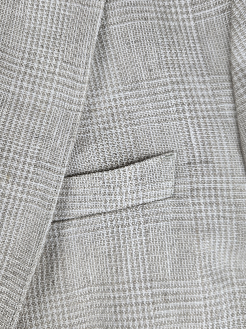 Bonobos Beige Check Two-Button Blazer Italian Linen Size 42R - Picture 7 of 13
